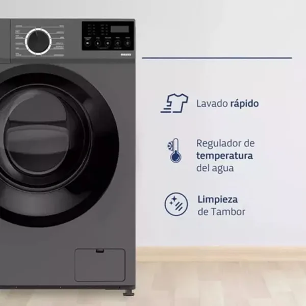 Lavarropa Kanji Home 6kg Inverter Kjh-wmcfsl Gris 1200rpm - Imagen 6